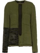 Haider Ackermann Collarless Jacket With Patch Details - Green