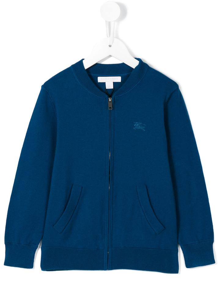 Burberry Kids Zipped Sweatshirt, Boy's, Size: 6 Yrs, Blue