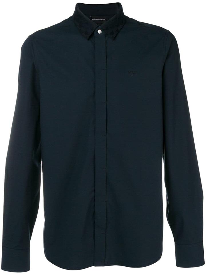 Emporio Armani Branded Collar Shirt - Blue