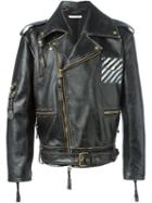 Off-white Distressed Biker Jacket