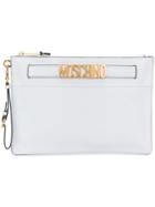 Moschino Logo Clutch Bag - White