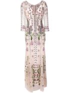 Temperley London Floral Embroidered Evening Dress - Pink