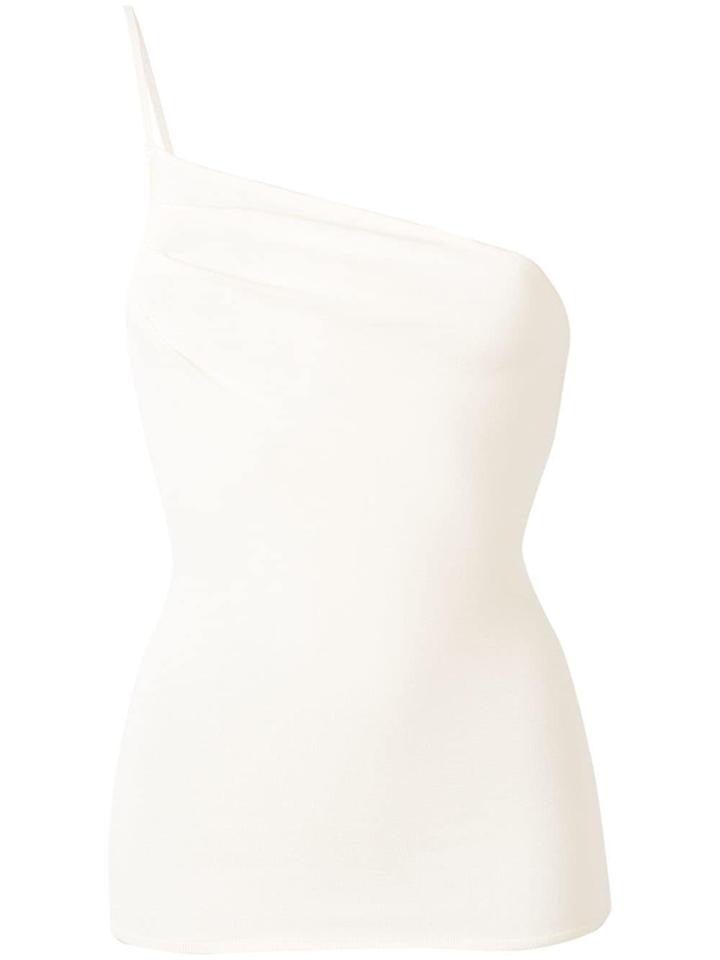 Jacquemus One Shoulder Knit Top - Neutrals