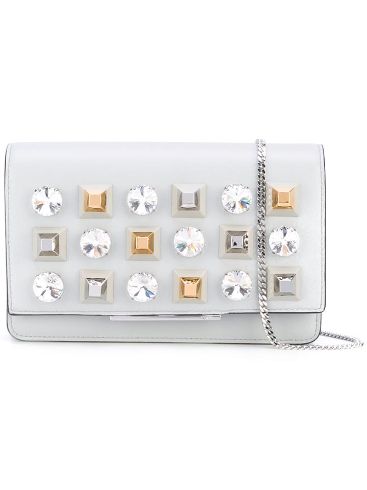 Fendi Embellished Clutch Bag - Grey