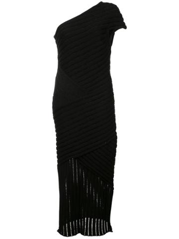 Valery Kovalska Ribbed One Shoulder Dress - Black