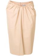 Jil Sander Leather Straight Skirt - Neutrals