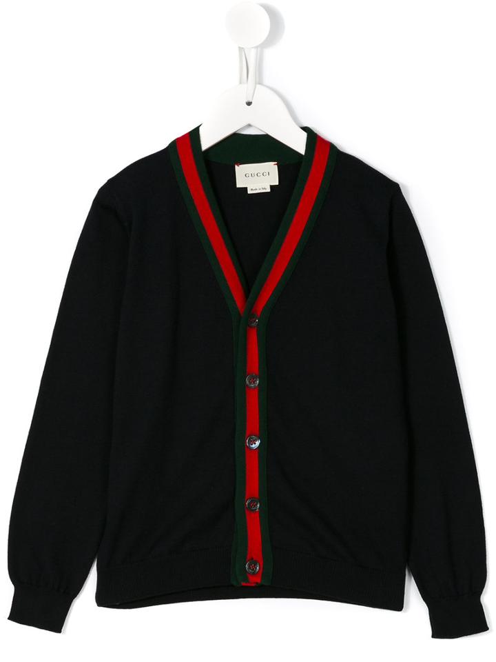 Gucci Kids - V-neck Cardigan - Kids - Cotton - 8 Yrs, Blue