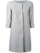 Herno Three-quarters Sleeve Midi Coat, Women's, Size: 40, Grey, Viscose/polyester/acrylic/acetate