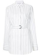 Strateas Carlucci Striped Belted Shirt - White