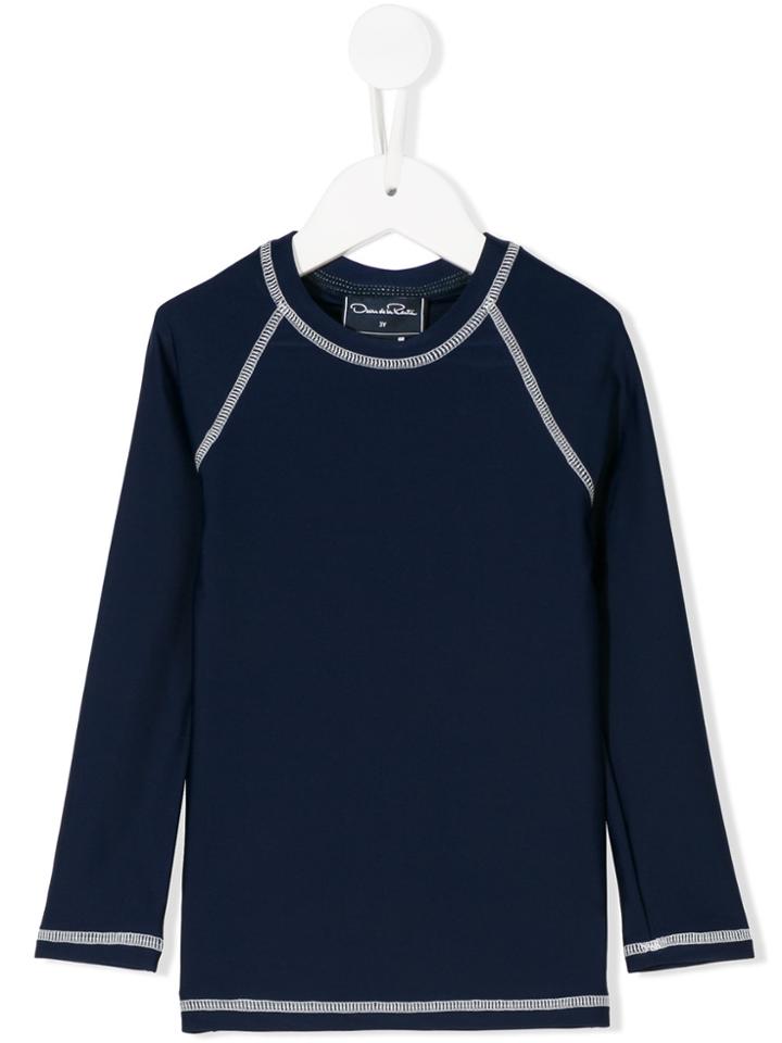 Oscar De La Renta Kids Lycra Rash Guard Top - Blue