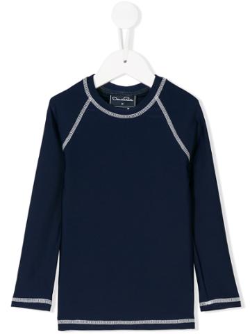 Oscar De La Renta Kids Lycra Rash Guard Top - Blue