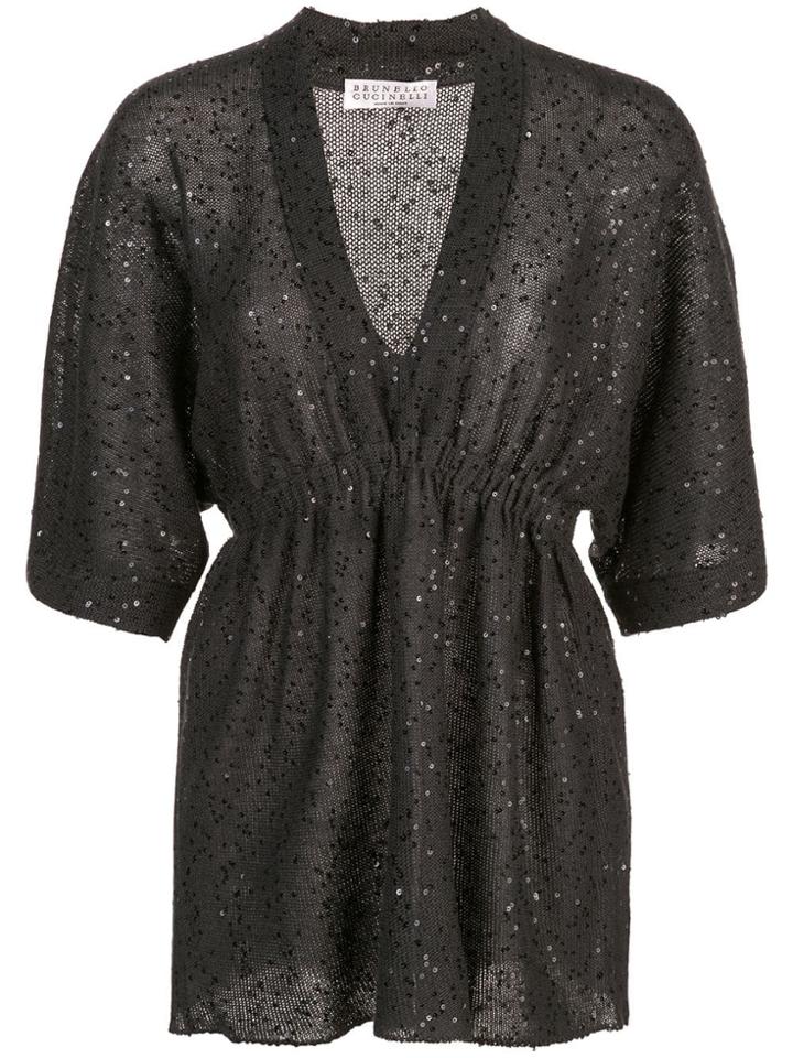 Brunello Cucinelli Sequin Embellished Jumper - Black