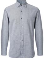 Kent & Curwen Houndstooth Print Poplin Shirt - Grey