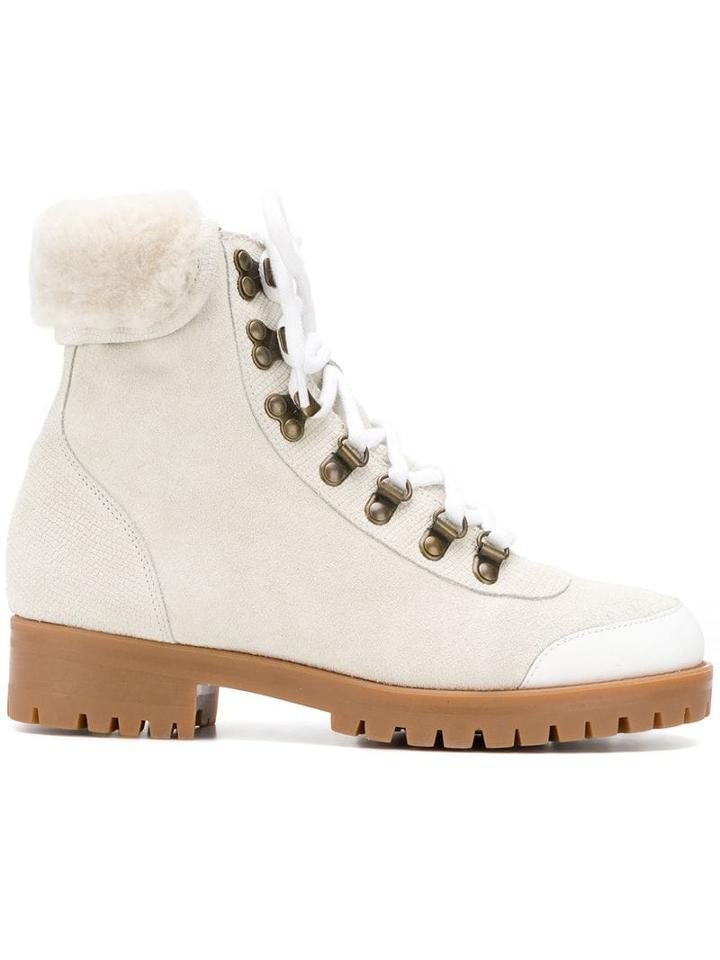 Mr & Mrs Italy Trimmed Hiker Boots - White