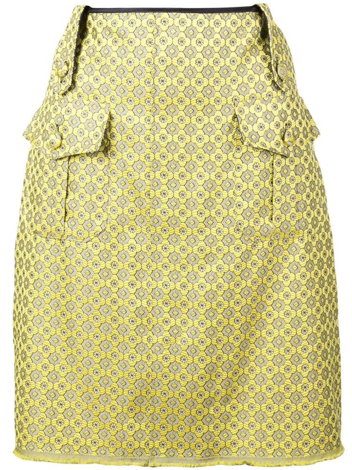 Harvey Faircloth Printed A-line Skirt - Yellow