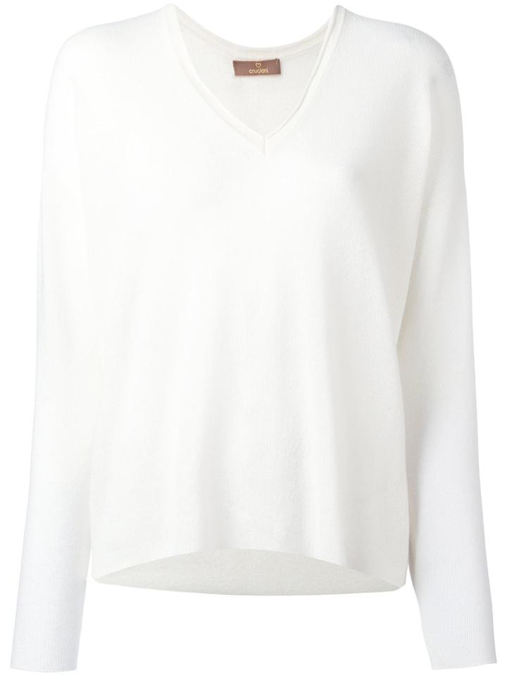 Cruciani - V-neck Jumper - Women - Cashmere - 44, Women's, White, Cashmere