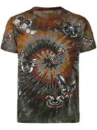 Valentino 'rockstud Tie & Dye' Butterfly Embroidered T-shirt