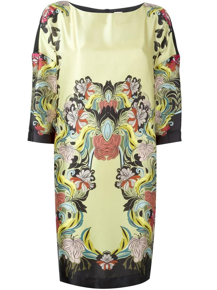I'm Isola Marras Floral Print Shift Dress, Women's, Size: 42, Yellow/orange, Polyester