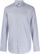 Z Zegna Long-sleeved Patterned Shirt - Blue