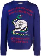 Gucci Embroidered Crew Neck Sweater - Blue