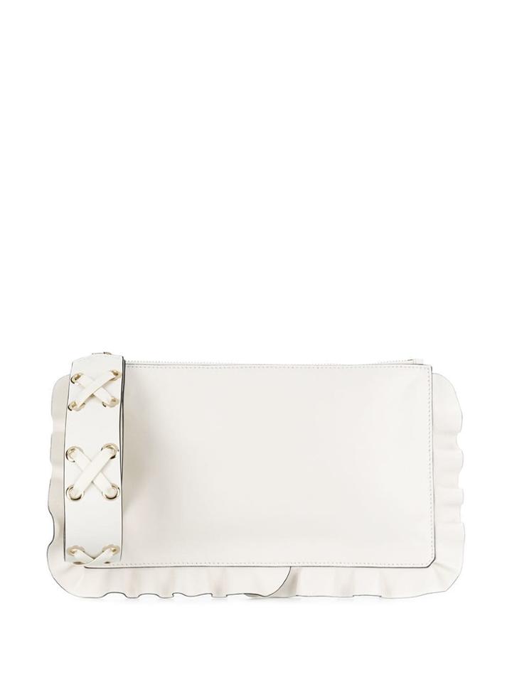 Red Valentino Red(v) Rock Ruffles Clutch - White