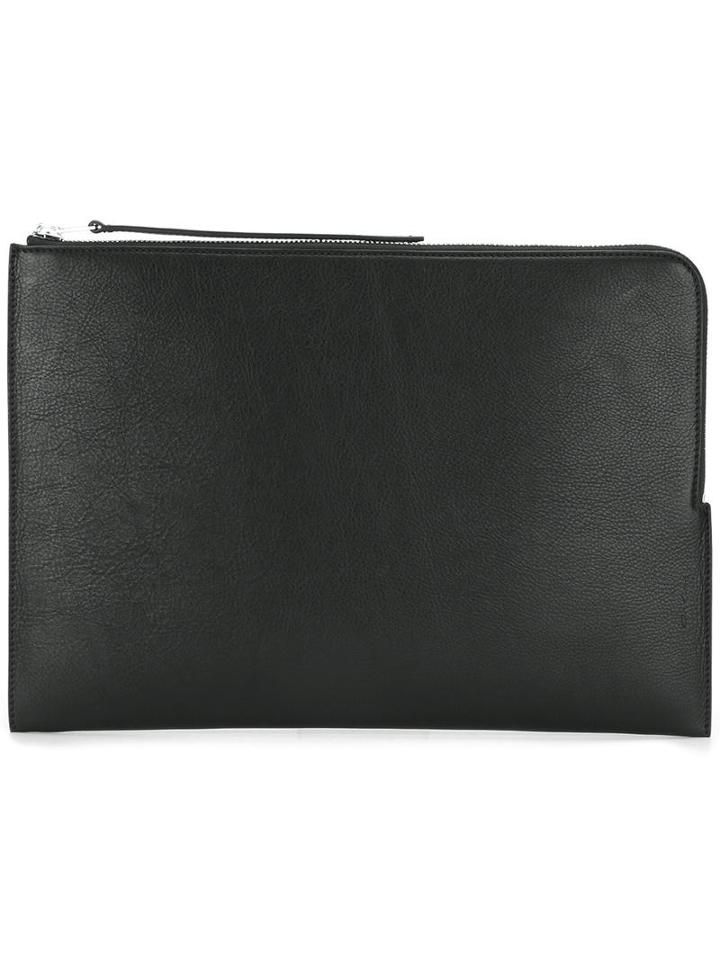 Rick Owens Maxi Clutch, Men's, Black, Calf Leather