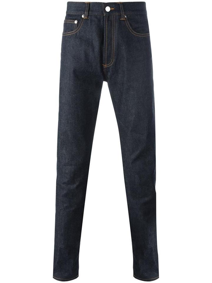 Givenchy Regular Fit Denim Jeans, Men's, Size: 32, Blue, Cotton/calf Leather
