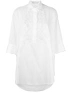 Ermanno Scervino Lace Detail Shirt, Women's, Size: 44, White, Cotton/viscose/polyamide/polyester