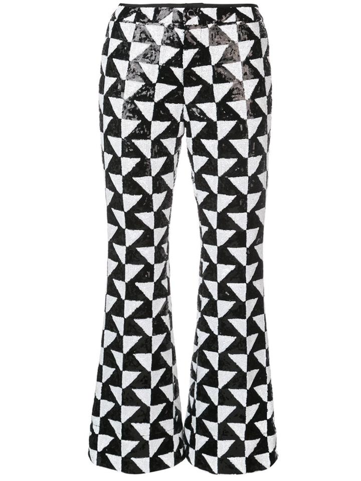 Cynthia Rowley Illusion Geometric Sequin Trousers - Black