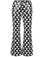 Cynthia Rowley Illusion Geometric Sequin Trousers - Black