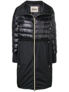 Herno Quilted Panel Coat - Black