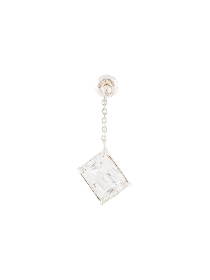 E.m. Crystal Cube Earring - Silver