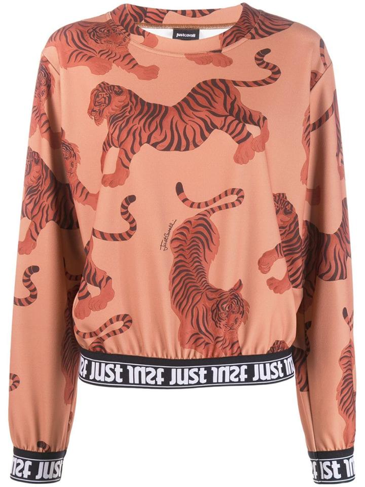 Just Cavalli Tiger Pattern Sweatshirt - Neutrals
