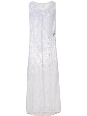 John Galliano Pre-owned Lace Sheer Maxi Dress - White