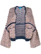 Mih Jeans Shaggy Loop Cardigan - Blue