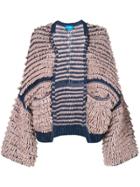 Mih Jeans Shaggy Loop Cardigan - Blue