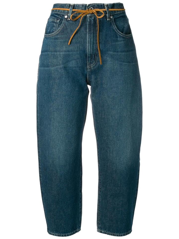 Levi's: Made & Crafted Dark Wash Barrel Jeans - Blue