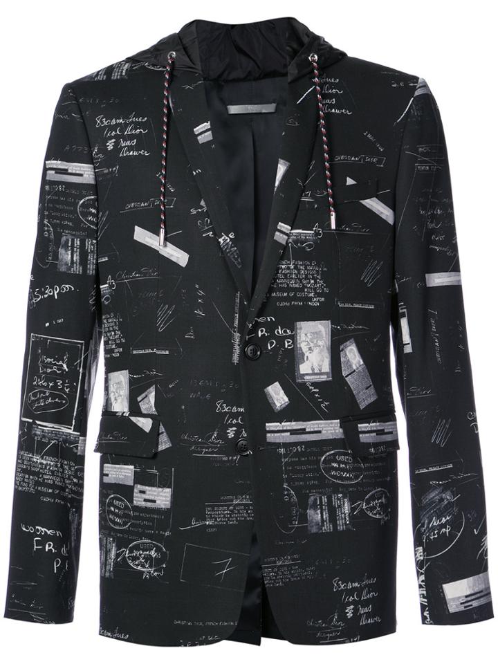 Dior Homme Printed Chalk Fitted Jacket - Black
