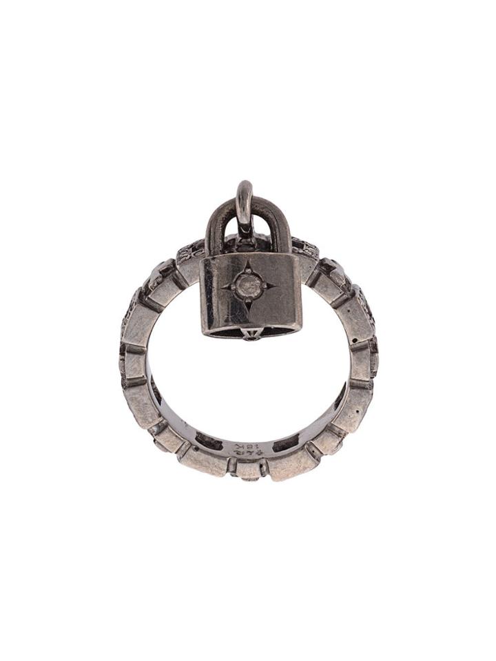 Loree Rodkin 18kt Gold Padlock Ring - Grey