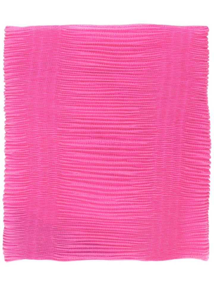 Armani Collezioni - Pleated Scarf - Women - Polyester - One Size, Pink/purple, Polyester