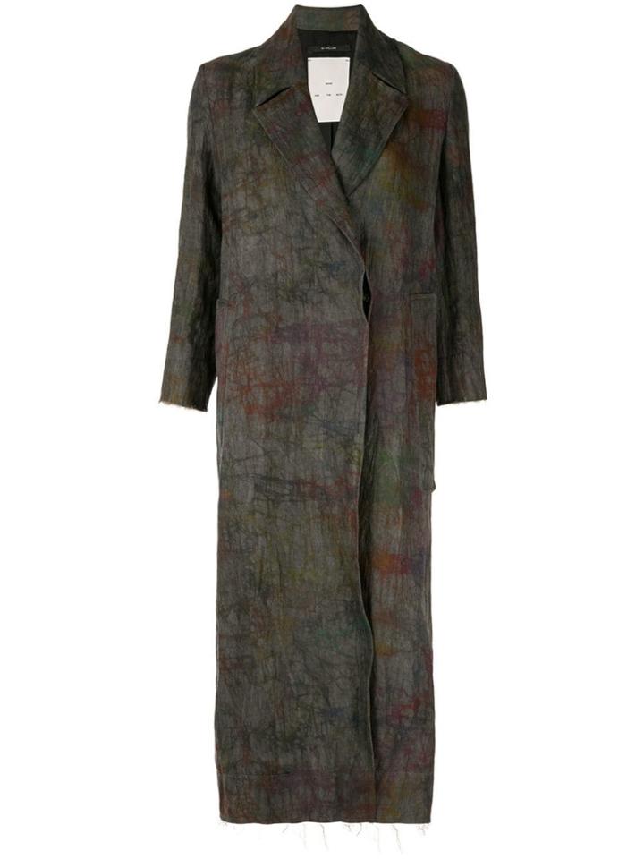 Song For The Mute Single-breasted Print Coat - Grey