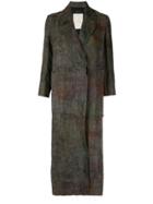 Song For The Mute Single-breasted Print Coat - Grey