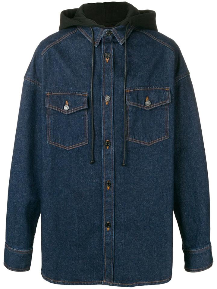 Juun.j Hooded Denim Jacket - Blue
