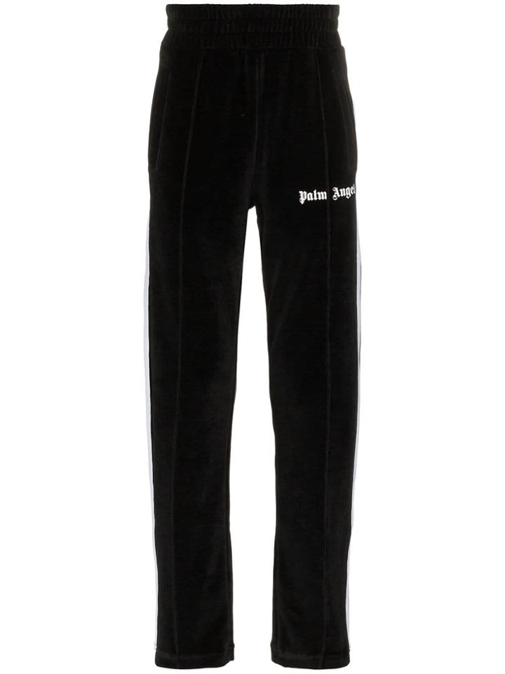 Palm Angels Chenille Logo Printed And Side Stripe Track Trousers -