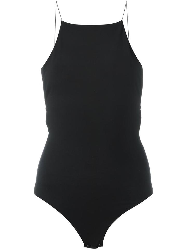 T By Alexander Wang Cross Back Bodysuit, Women's, Size: Small, Black, Modal/spandex/elastane