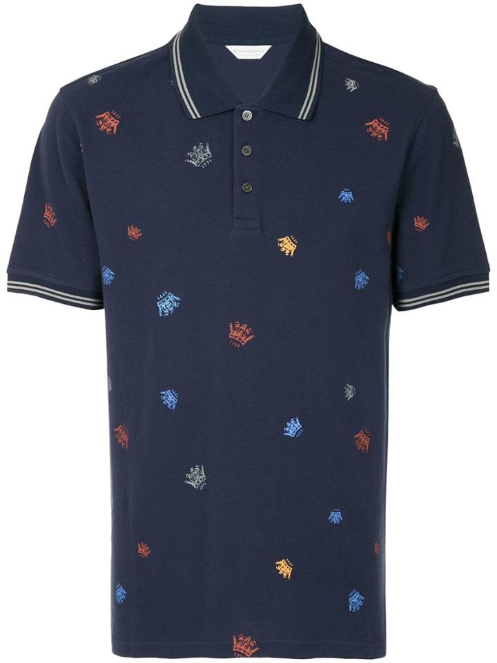 Gieves & Hawkes Crown Print Polo Shirt - Blue