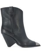 The Seller Leather Ankle Boots - Black