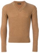 Yves Saint Laurent Vintage V-neck Knitted Sweater - Nude & Neutrals