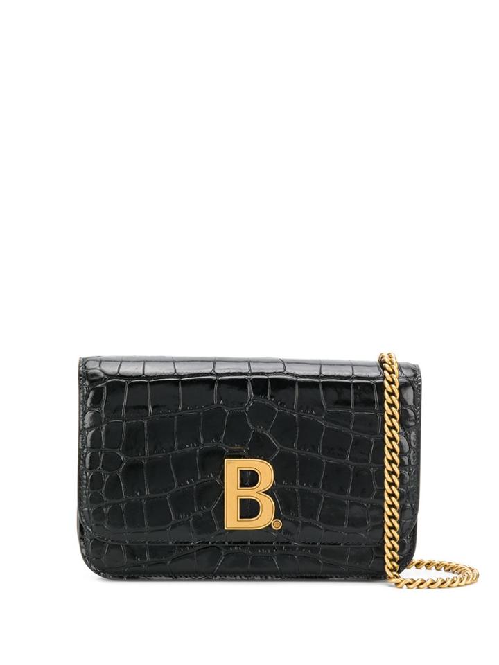Balenciaga B Wallet On Chain - Black