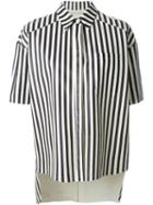Drome Perforated Striped Shirt - Black